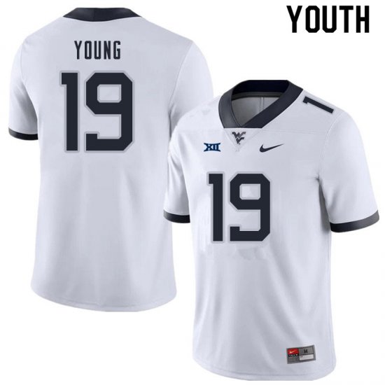 Youth West Virginia Mountaineers NCAA #19 Scottie Young White Authentic Nike Stitched College Football Jersey SS15Z16ZT